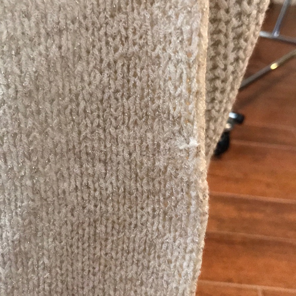 Chico’s Shimmery oatmeal 3/4 sleeve sweater - Picture 4 of 6